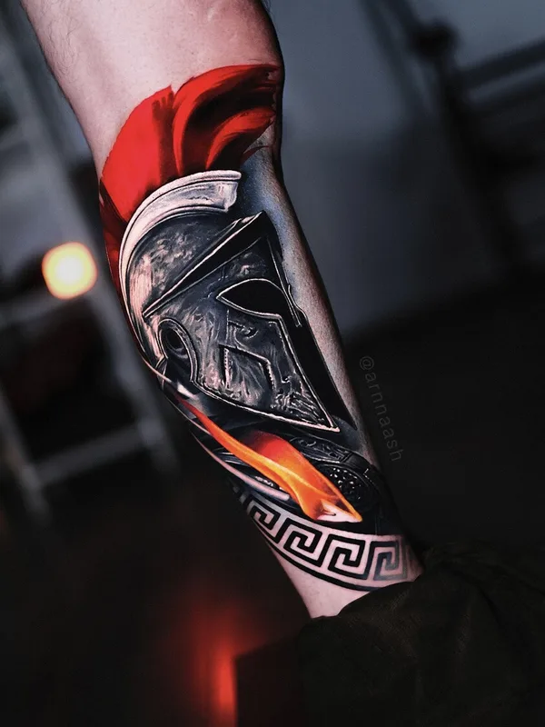 male blackandgrey realism tattoo auf shin #104398 | Tätowierer Armash