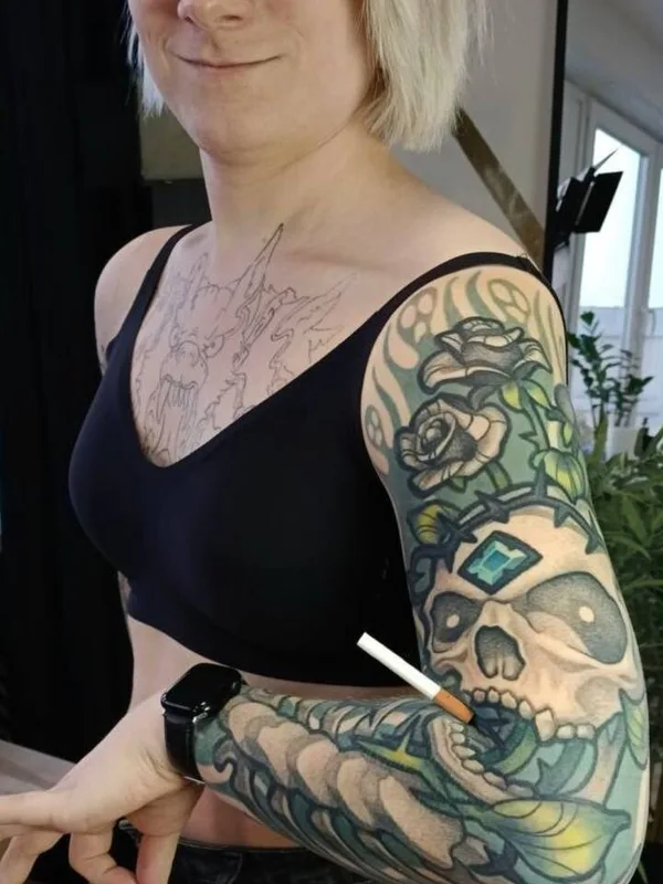 female color neotraditional 纹身 在 sleeve #104557 | 纹身师 Родион Раскольников