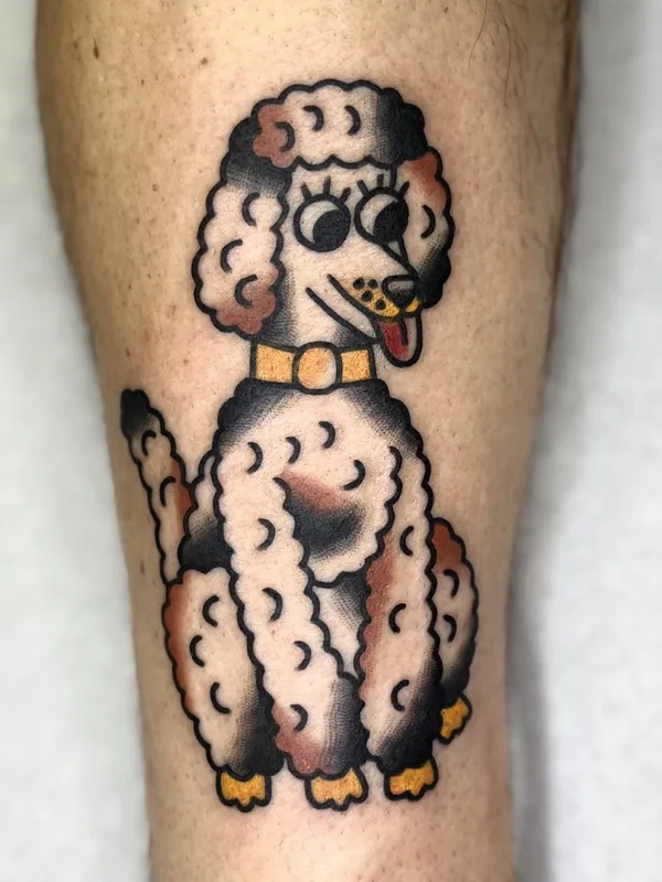 color traditional татуировка на calf #130527 | Тату мастер Abra Tattoo