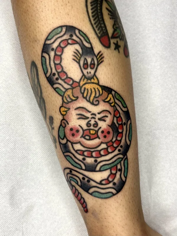 color traditional татуировка на forearm #130529 | Тату мастер Abra Tattoo