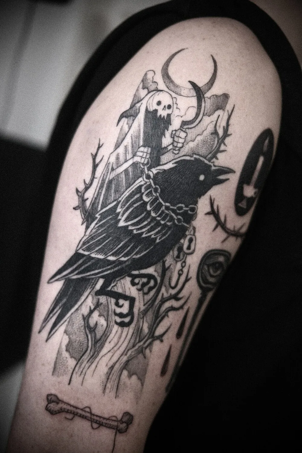 Skeleton Tattoos in Berlin by Sebastian Graves