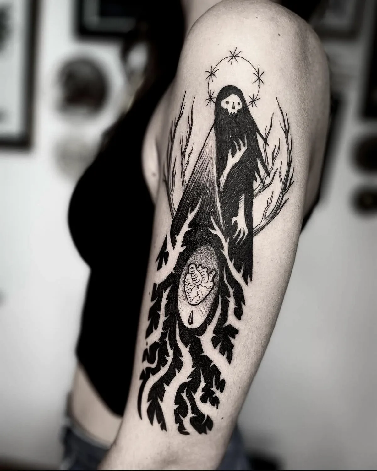 Black Illustrative Tattoos by Sebastian Graves