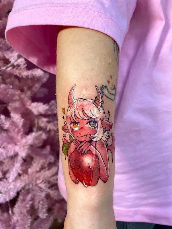 female color authorsstyle tattoo auf arm #105653 | Tätowierer Евгения Куликова