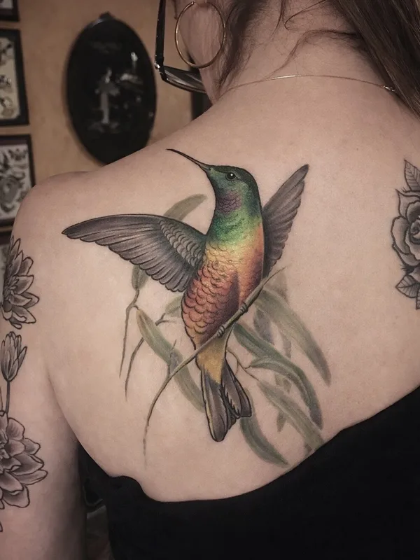 female color realism tattoo on shoulder blade #102077 | Tattoo Artist Tara Morgan