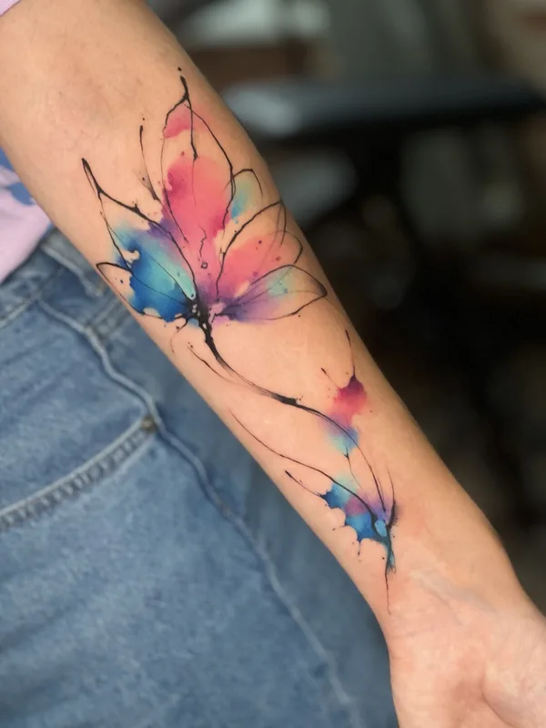 female color watercolor tattoo on forearm #92682 | Tattoo Artist Антон Ковригин (Yellow Dog)
