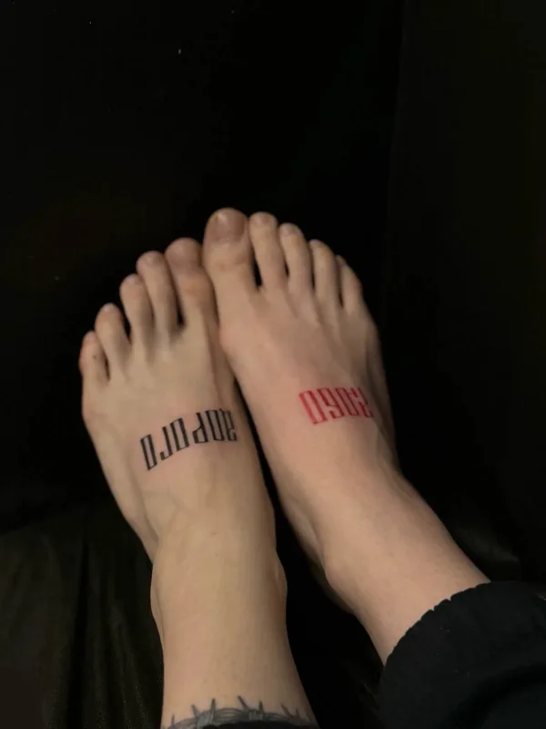 color lettering 타투 부위 foot #130365 | 타투이스트 AVEEVA