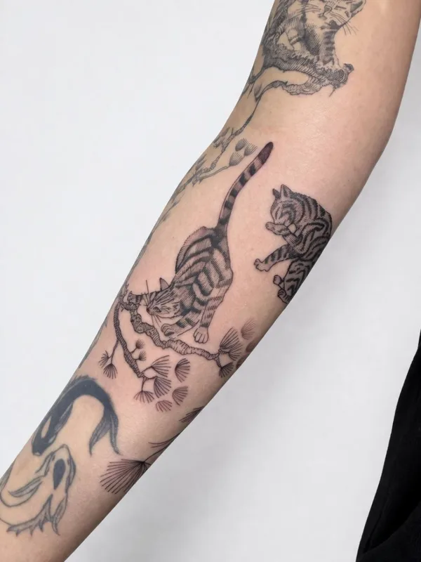 black and grey engraving 타투 부위 forearm #130373 | 타투이스트 AVEEVA
