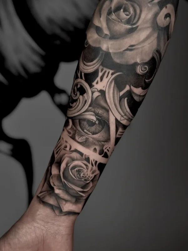 male black and grey realism tattoo auf forearm #130407 | Tätowierer Ilya Raukuts