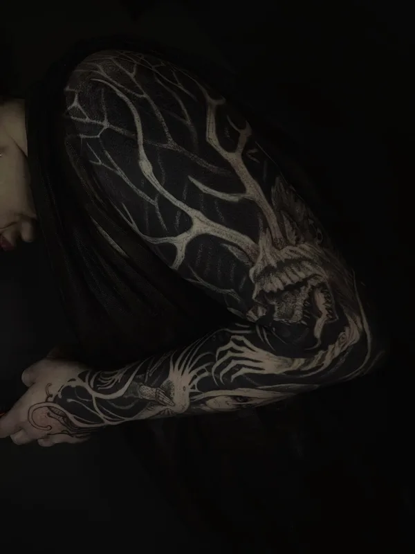 male blackandgrey татуировка на sleeve #102873 | Тату мастер Anastasia Foga