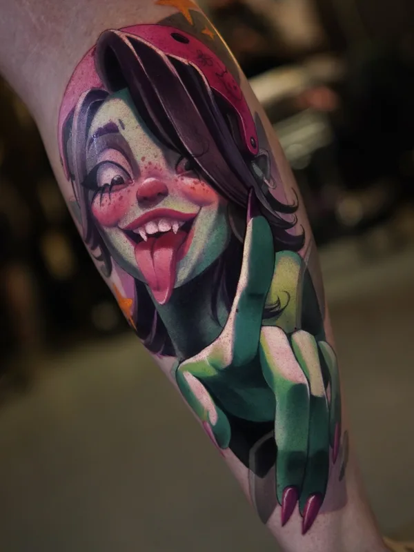 color illustrative Tatuagem em forearm #95016 | Tatuador Мария Иволга