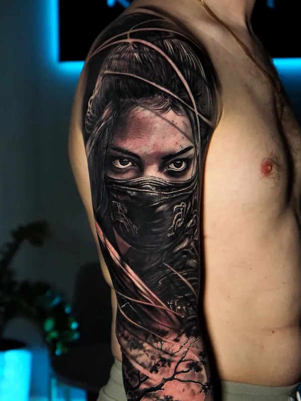 male color realism tatouage sur full sleeve #130308 | Artiste tatoueur Arseniy Karenin