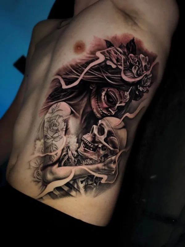 male black and grey realism tatouage sur ribcage #130310 | Artiste tatoueur Arseniy Karenin
