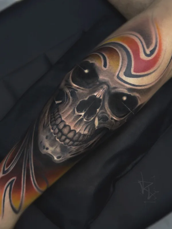 male color realism татуировка на shin #99918 | Тату мастер Роман Лашманов