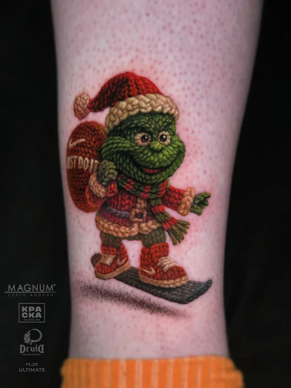 male color authorsstyle Tatuaggio su shin #102068 | Tatuatore Серго Акопян