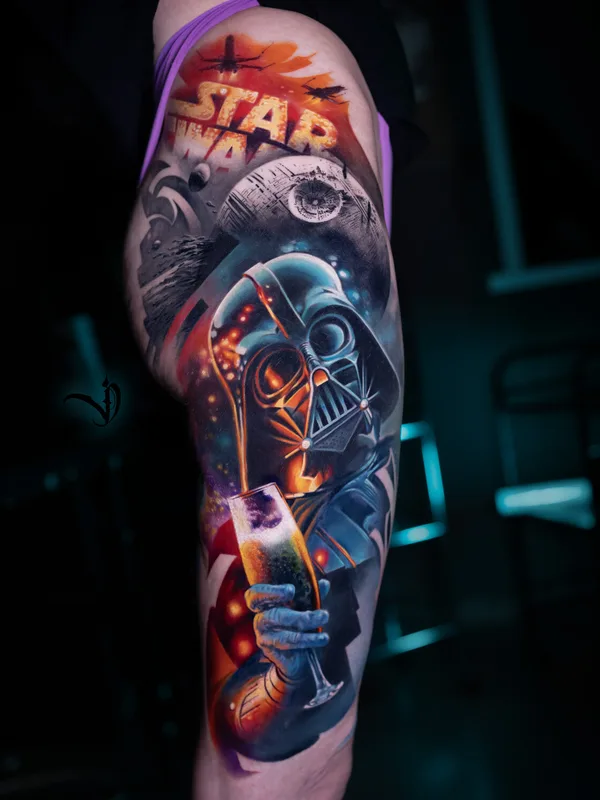 female color realism tattoo auf thigh #94194 | Tätowierer Дмитрий Варлаков