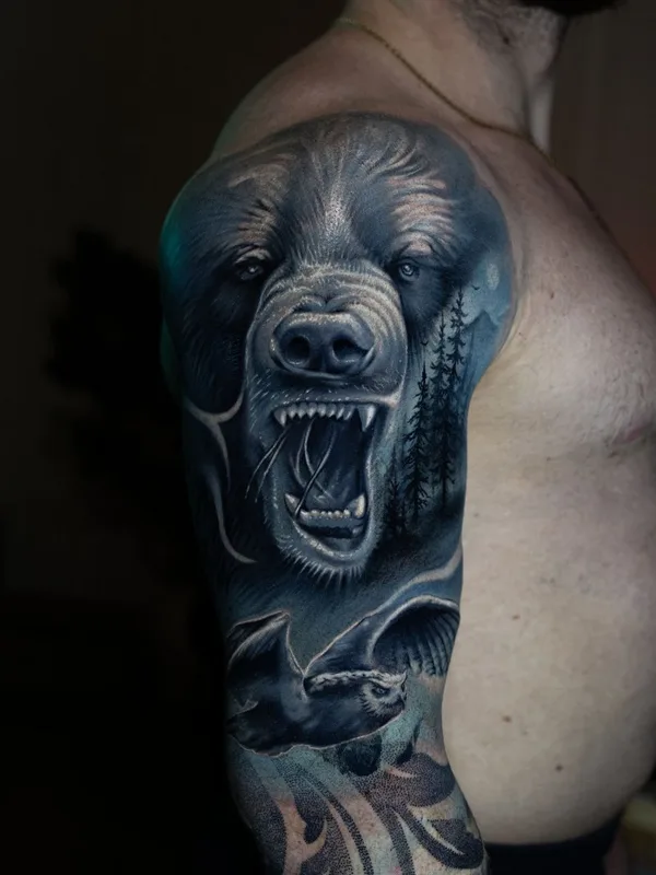 male color realism татуировка на full sleeve #130550 | Тату мастер Дмитрий Варлаков