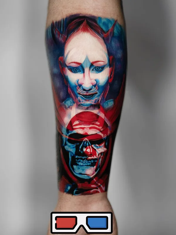 color surrealism 纹身 在 forearm #92702 | 纹身师 Anastasis Koukoulas