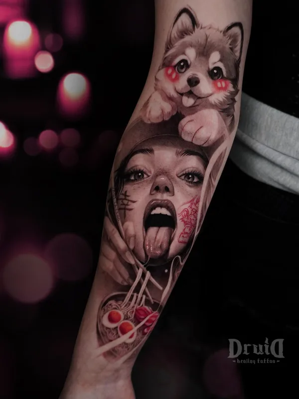 female color realism tatouage sur forearm #99510 | Artiste tatoueur Василиса Леварт
