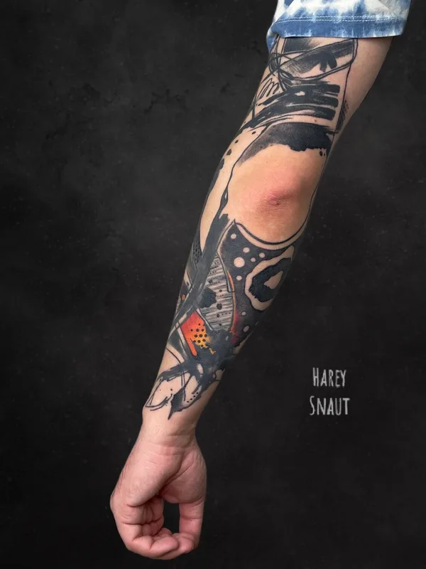 male black abstract tattoo on arm #94214 | Tattoo Artist Harey Snaut