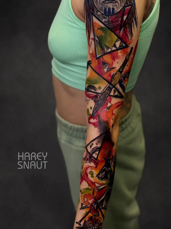 female tattoo on sleeve #102553 | Tattoo Artist Harey Snaut