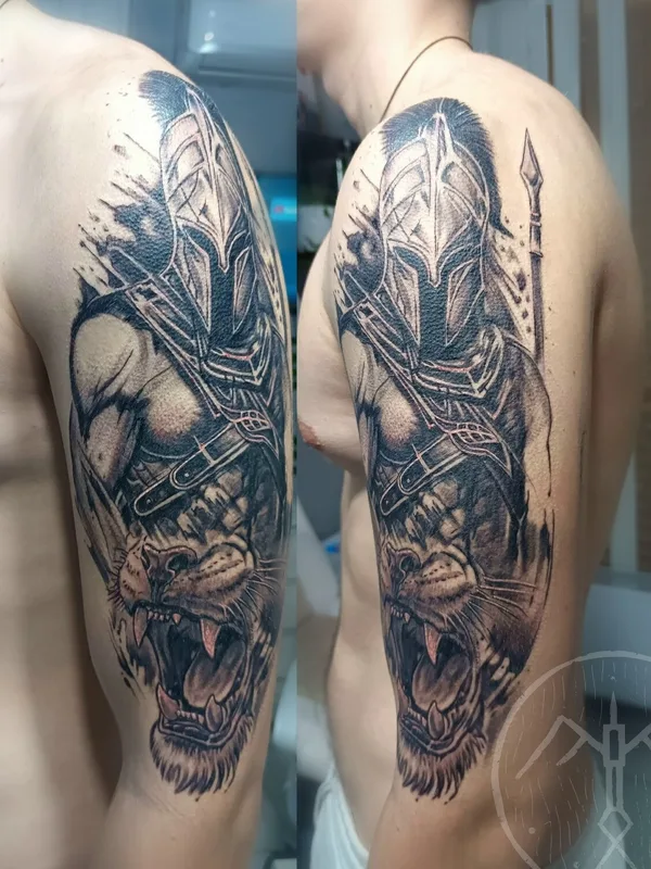 male black and grey realism Tatuaggio su shoulder #100718 | Tatuatore Виталий Киб