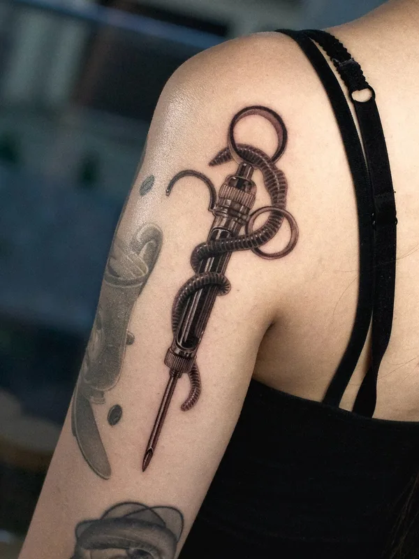 female black realism 纹身 在 arm #104442 | 纹身师 Nik Friday
