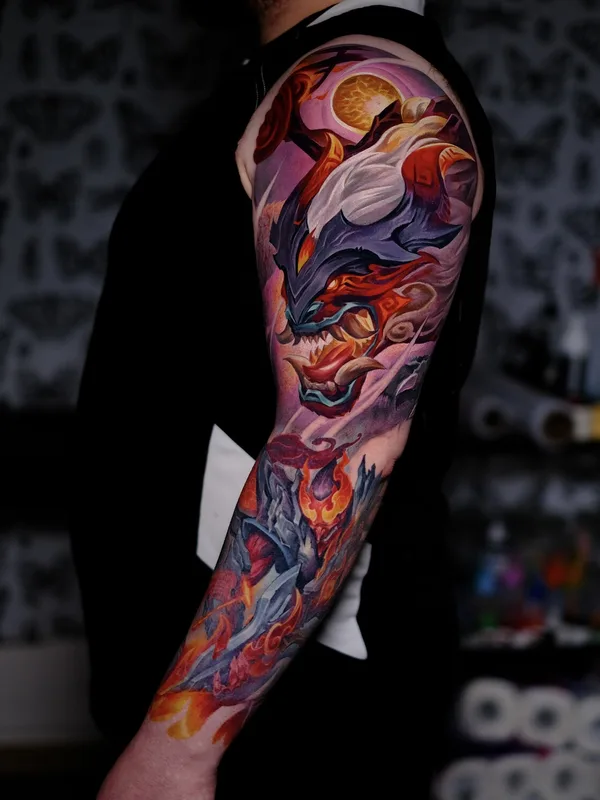 color illustrative татуировка на full sleeve #94159 | Тату мастер Кирилл / Rare Dare