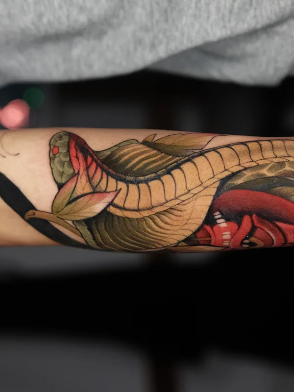color japanese tattoo auf forearm #91588 | Tätowierer Турал 