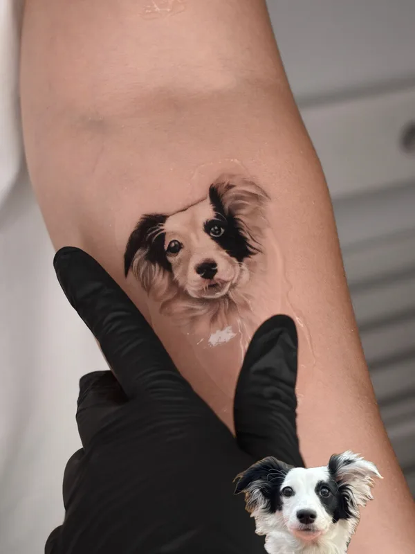 black and grey realism tattoo auf forearm #101145 | Tätowierer Екатерина Биянова
