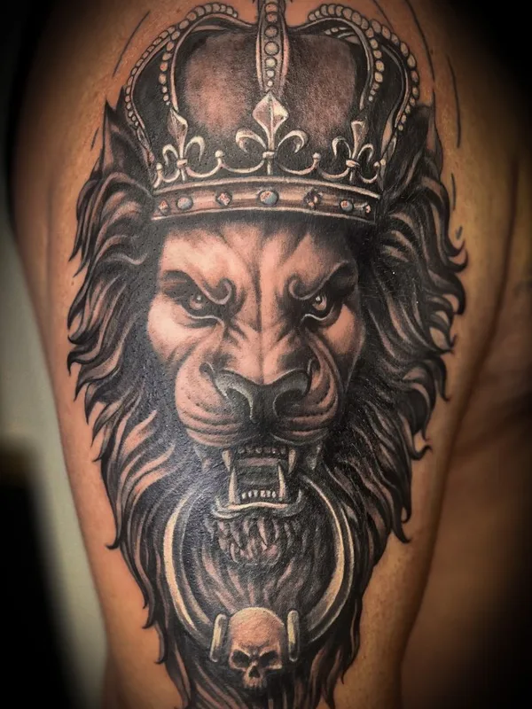 black and grey realism татуировка на upper arm #128939 | Тату мастер ERIC M.