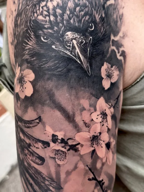 male black and grey realism татуировка на half sleeve #128942 | Тату мастер ERIC M.