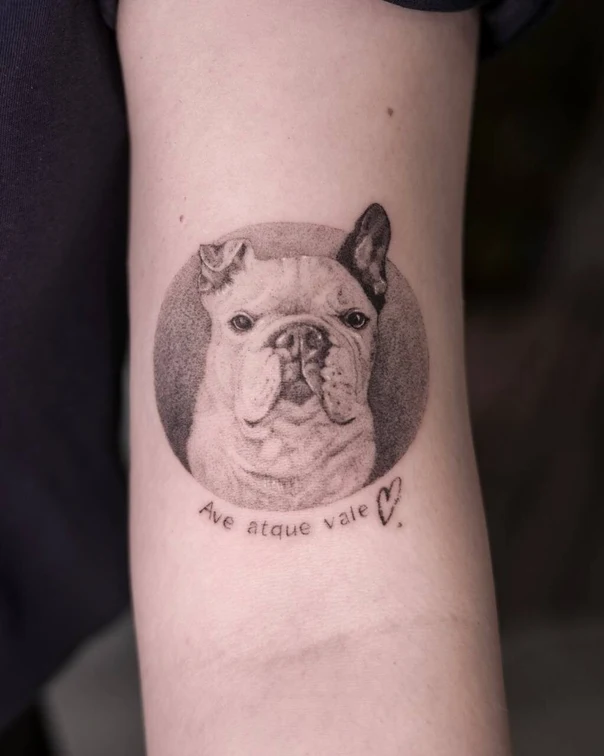 Realism Dog, Portrait tattoo on Forearm