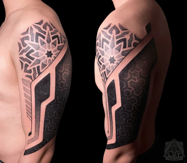 Геометрия Geometric, Star tattoo на Полный рукав