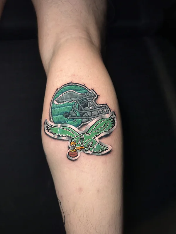 male sticker 纹身 在 calf #103518 | 纹身师 Caio Bottura