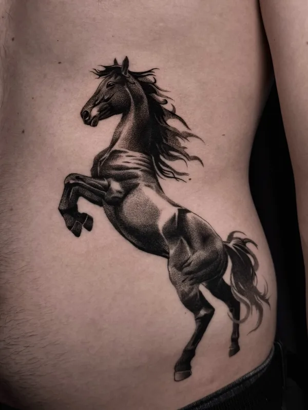 black and grey realism Tatuaggio su side #101166 | Tatuatore Андрей Сухов