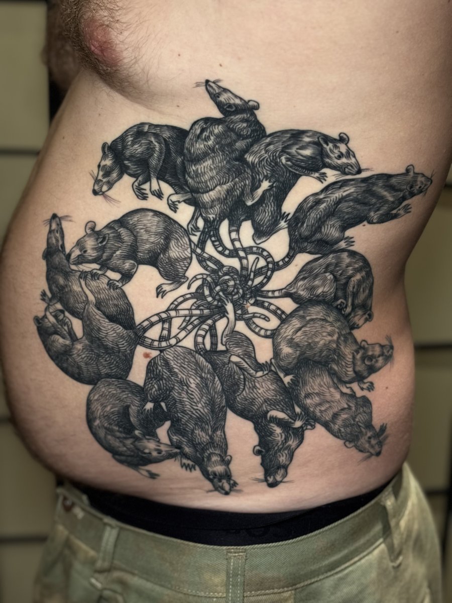 Engraving tattoo by Олег
