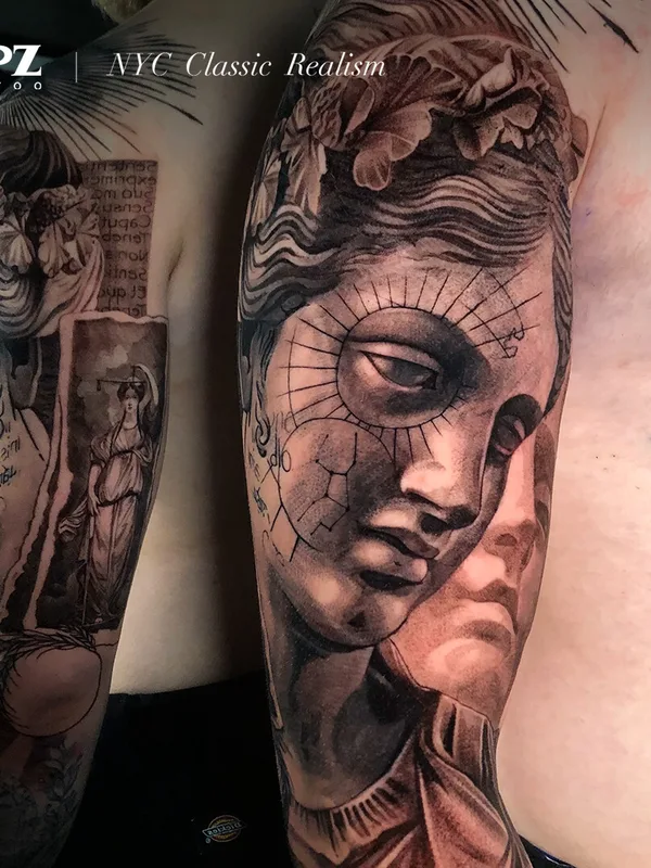 male blackandgrey realism Tatuaggio su sleeve #93289 | Tatuatore Apz Tattoo