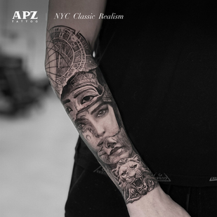 мужская Черно-серая Реализм татуировка #93290 | Тату мастер Apz Tattoo