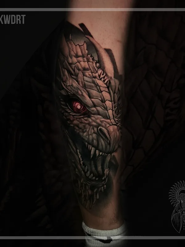 male blackandgrey realism Tatuaggio su calf #95753 | Tatuatore Константин Квадрат