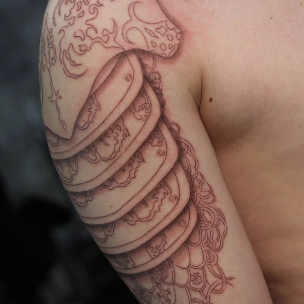 Лайнворк Armor, Abstract tattoo на Дельта
