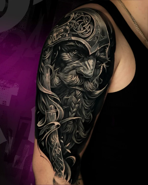Realism Viking, Celtic tattoo on Full Sleeve
