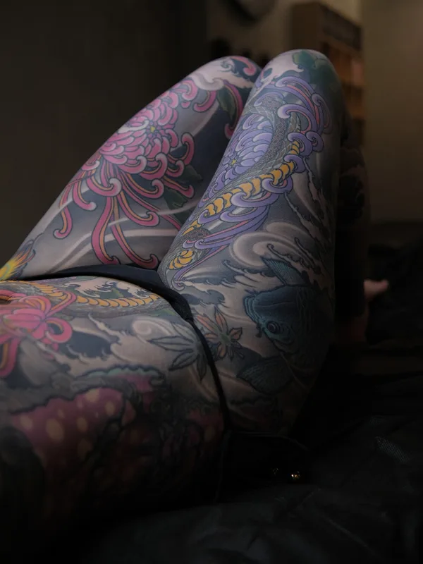 color japanese tattoo on full leg #92914 | Tattoo Artist Максим Кислицын