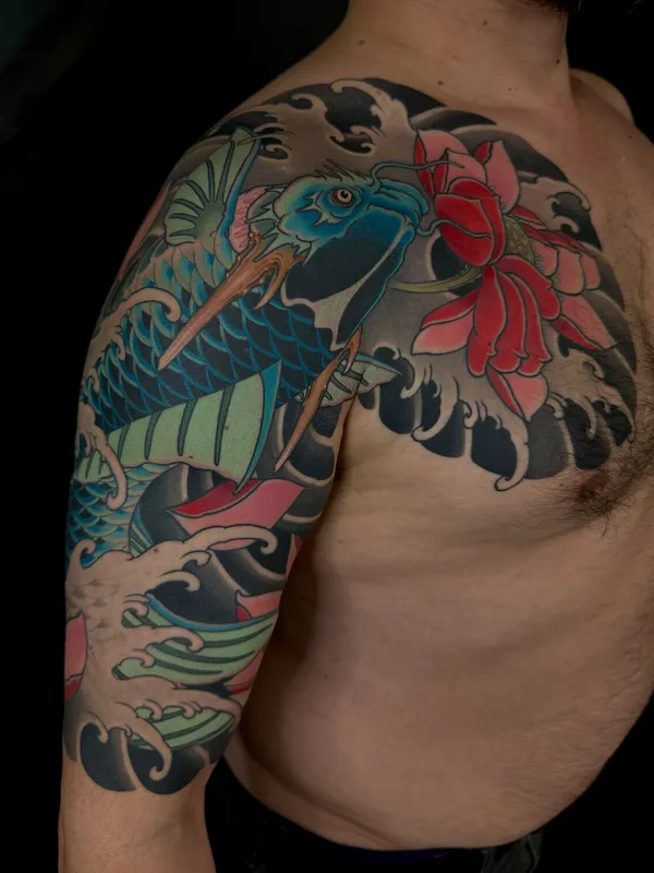 male color japanese tattoo on full sleeve #92927 | Tattoo Artist Максим Кислицын