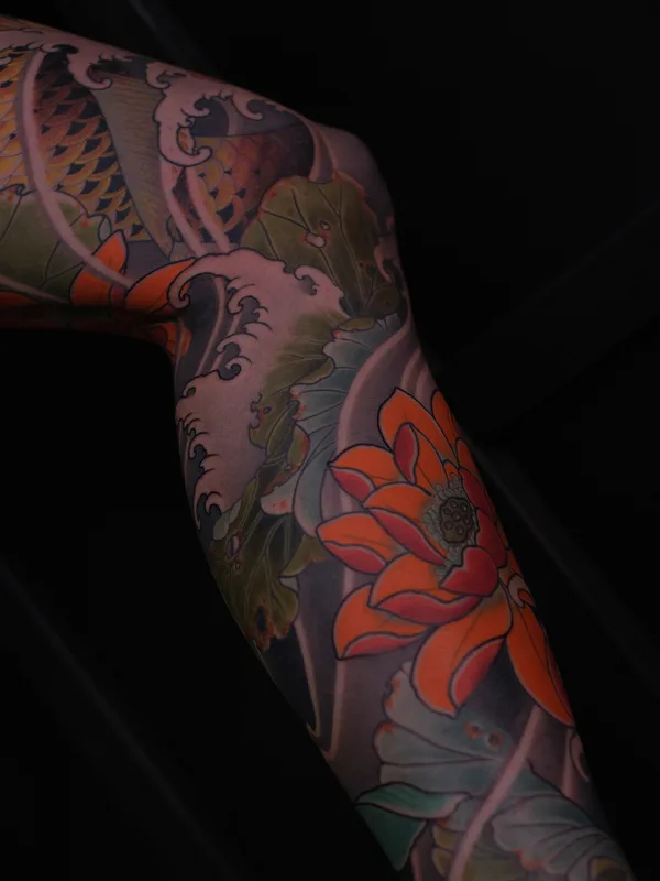 color japanese tattoo on full sleeve #92928 | Tattoo Artist Максим Кислицын