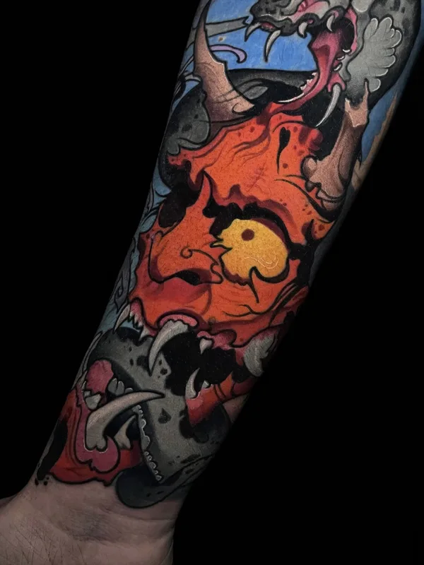 male color neojapanese Tatuaggio su forearm #96501 | Tatuatore Михаил Роллов