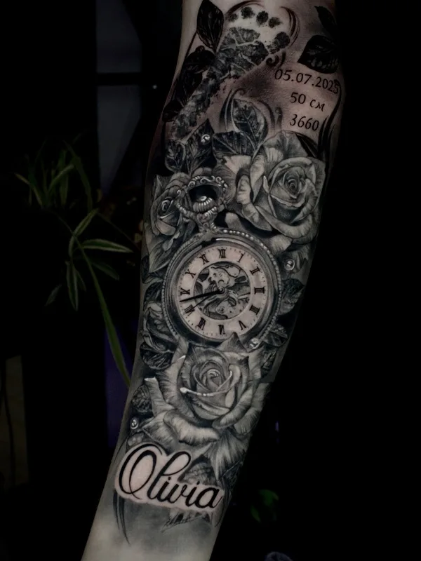 black and grey realism татуировка на forearm #100336 | Тату мастер Анна Каренина