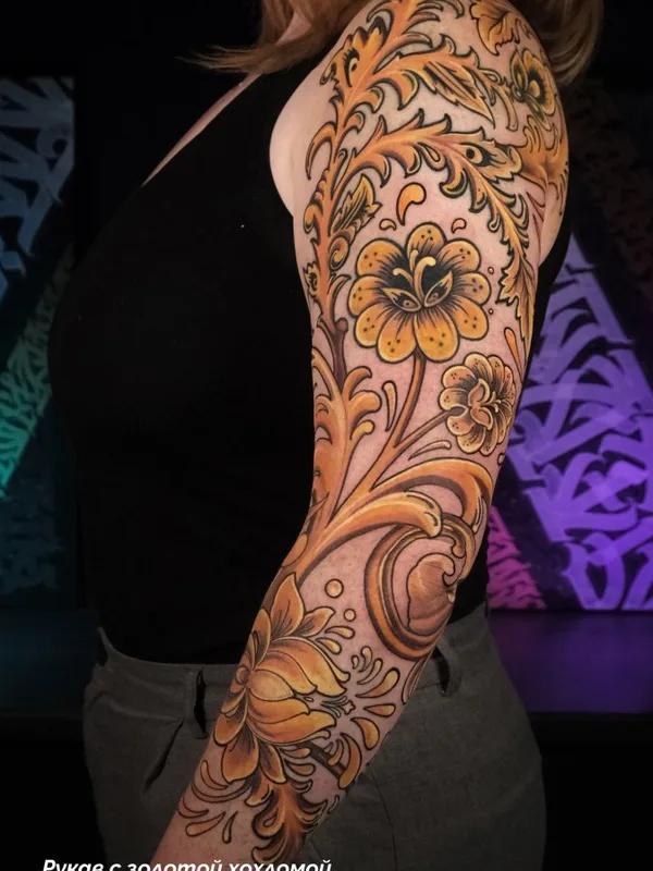 female color ornamental 타투 부위 full sleeve #130474 | 타투이스트 Marusya
