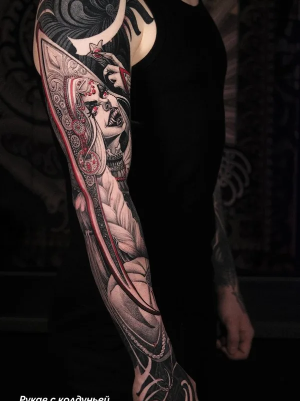 male color black and grey 타투 부위 full sleeve #130477 | 타투이스트 Marusya