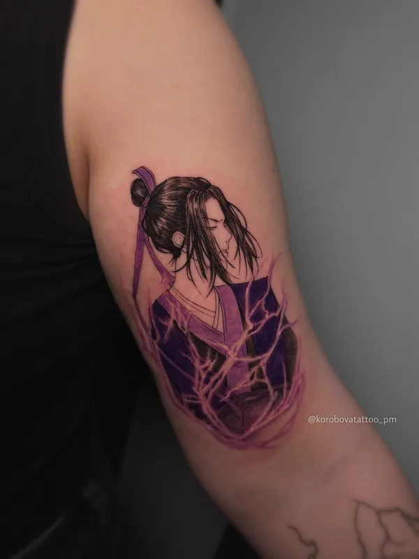 female anime Tatuagem em arm #103802 | Tatuador Елена Коробова