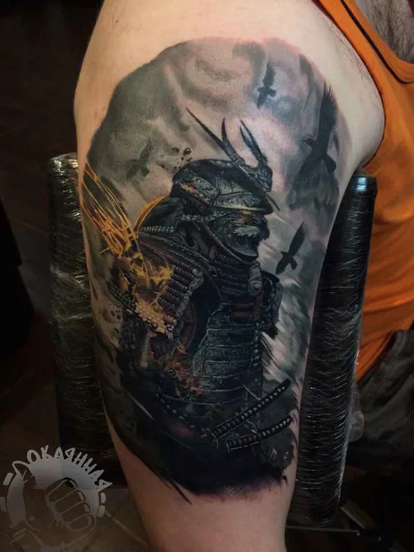 black and grey realism татуировка на upper arm #11313 | Тату мастер Константин Андреевич Черников